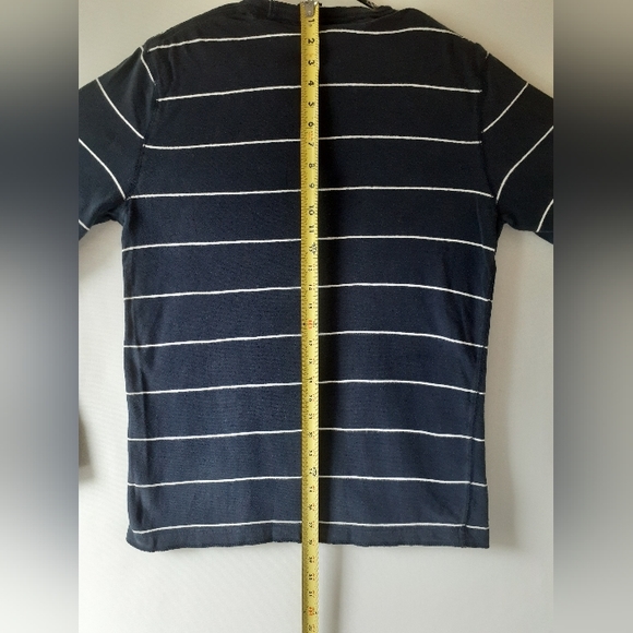 American Eagle Outfitters men's navy blue stripe long sleeve top size M - Picture 7 of 8